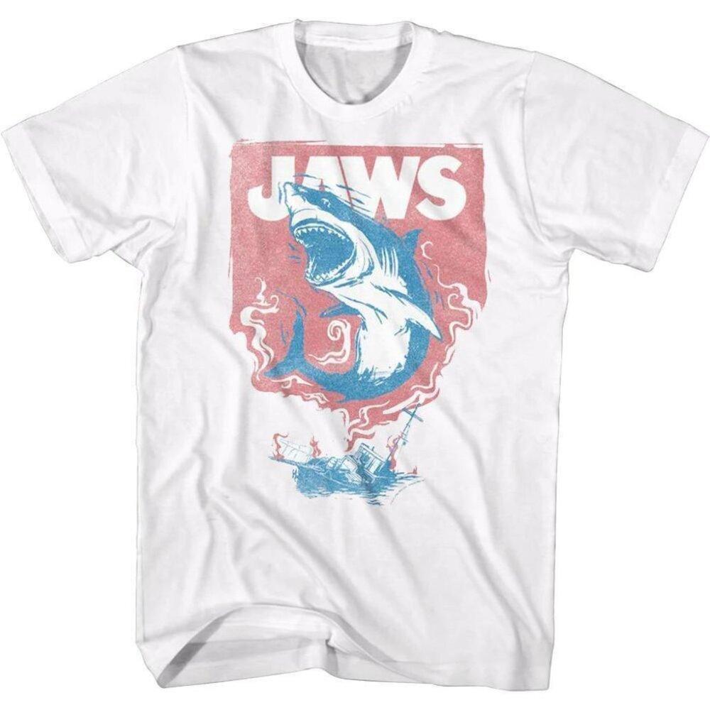 Leaping Shark Jaws Movie Graphic Parent Outfit Fan Cozy Unisex T-Shirt